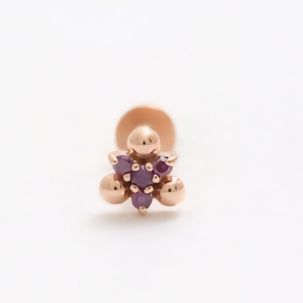 14k Rose Gold Threaded End